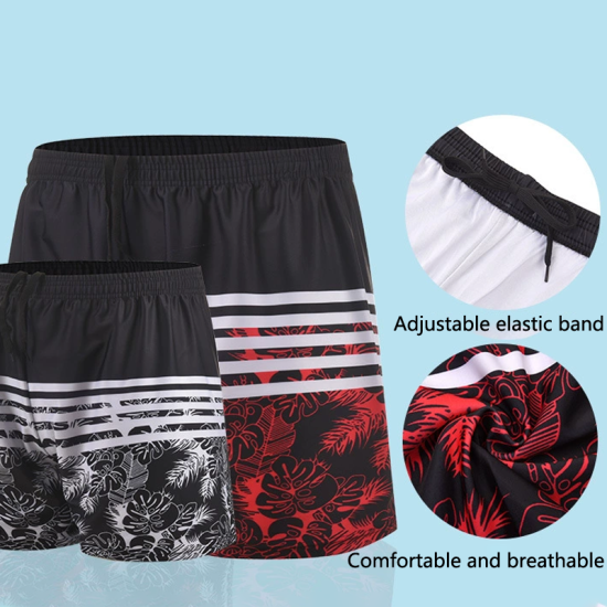 Bavbukwu Men's Striped Print Swim Trunks - 5-Inch Casual Board Shorts for Vacation, Plus Size, Trendy Summer Beachwear Bavbukwu Men's Striped Print Swim Trunks - 5-Inch Casual Board Shorts for Vacation, Plus Size, Trendy Summer Beachwear