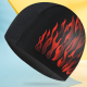 Bavbukwu Men's Flame Print Swim Cap - Ear-Covering Quick-Dry Nylon for Swimming Training & Pool, Trendy Adult Sport Gear Bavbukwu Men's Flame Print Swim Cap - Ear-Covering Quick-Dry Nylon for Swimming Training & Pool, Trendy Adult Sport Gear