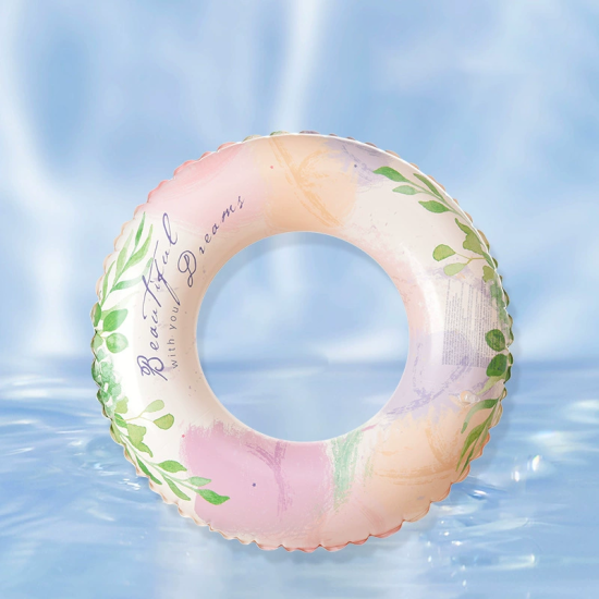 Bavbukwu Anti-Tip Swim Ring for Adults & Kids - Reinforced Inflatable Safety Buoy, Soft Floating Pool Toy with Quick-Dry Design for Water Play & Learning
