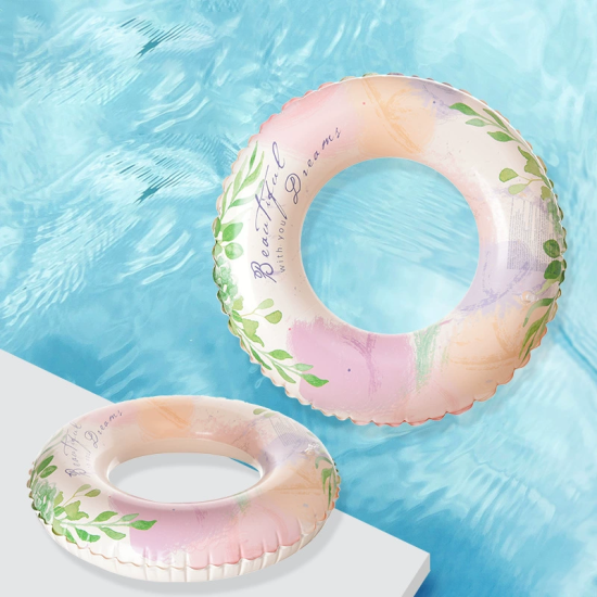 Bavbukwu Anti-Tip Swim Ring for Adults & Kids - Reinforced Inflatable Safety Buoy, Soft Floating Pool Toy with Quick-Dry Design for Water Play & Learning